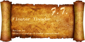 Finster Tivadar névjegykártya